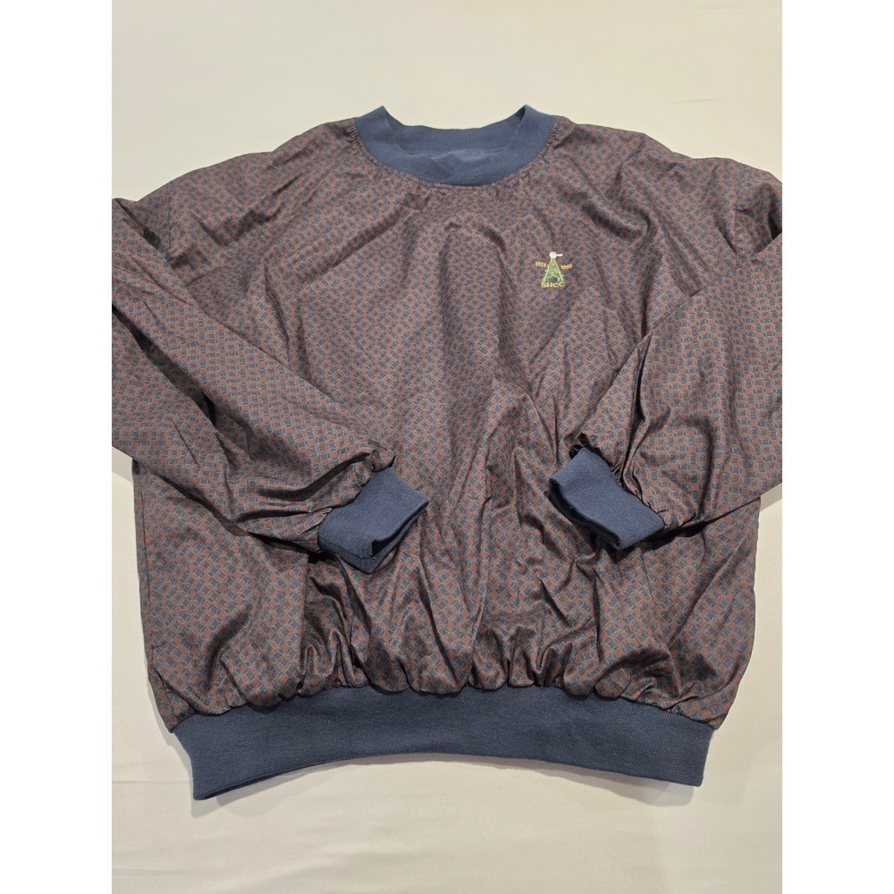 Roche Reversible Windshirt Mens Large Navy Blue Geometric SHCC Golf Pullover USA